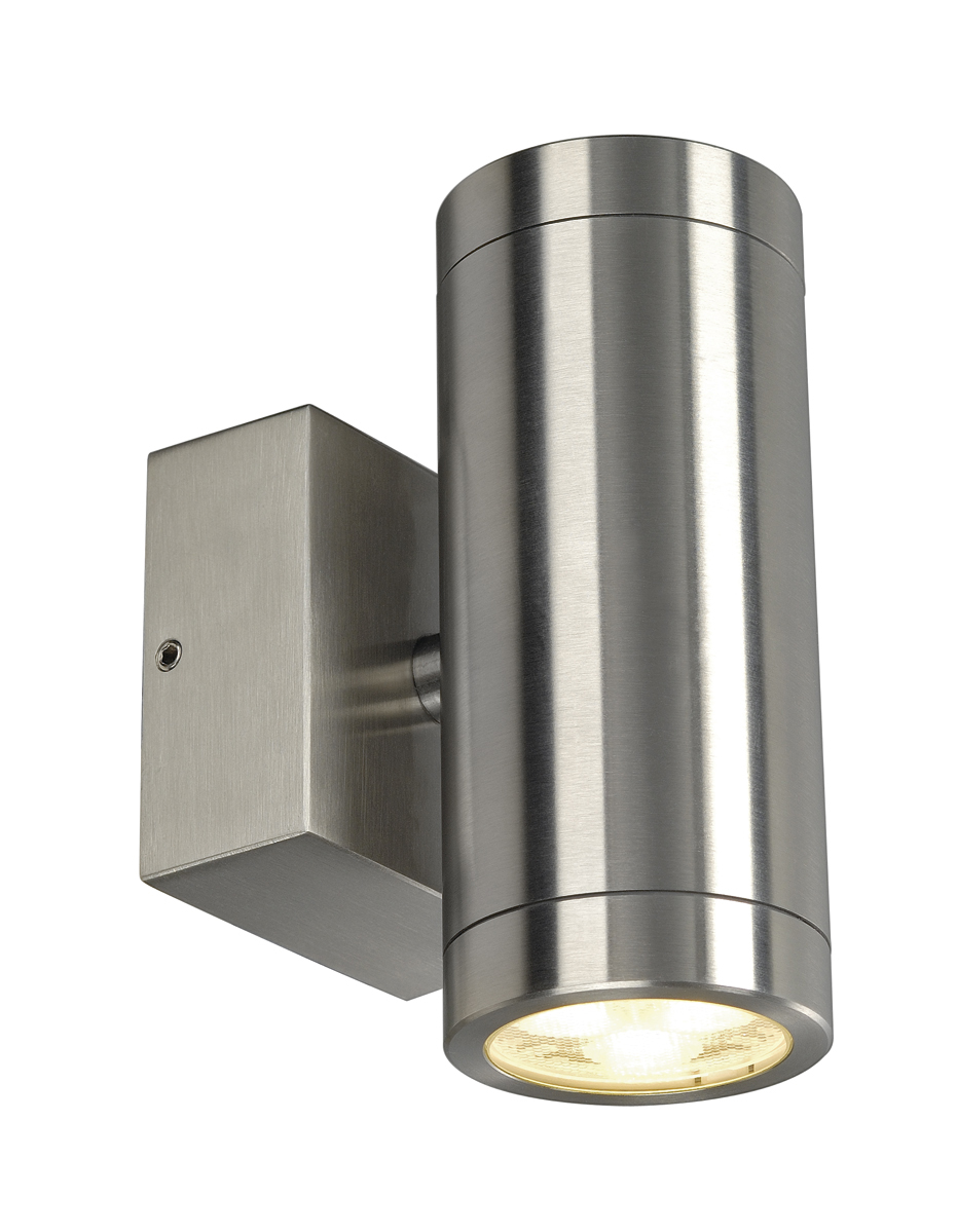 Anista Steel LED sus/jos de peretel, 2x3W, 3000K, IP44, Inox