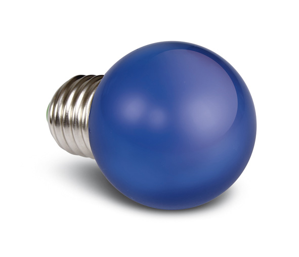 9G01/BL/E, BLUE LED BALL LAMP 0,5w E27 230v