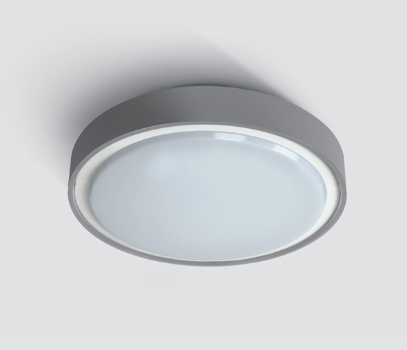 Watto LED ceiling luminaire 15W 230V 1000lm 3000K IP65 Grey
