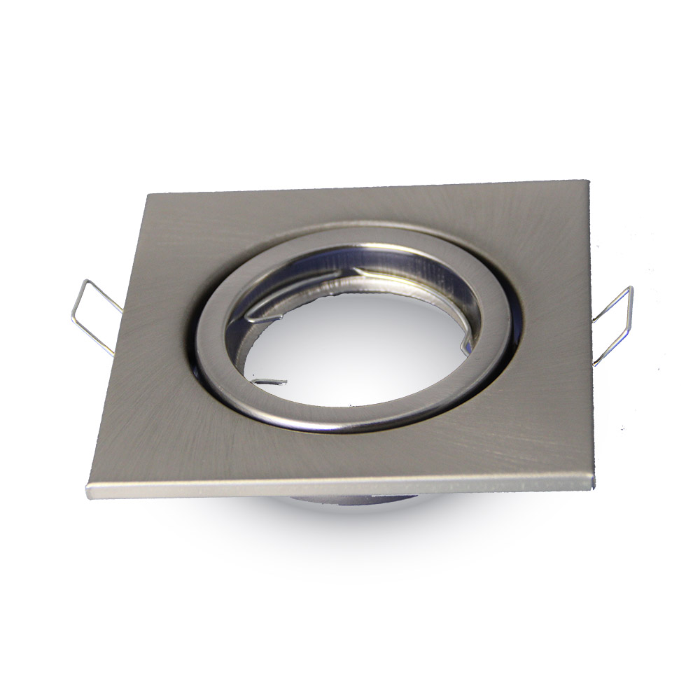 Recessed spot GU10 square, adjustable, iron, satin nickel