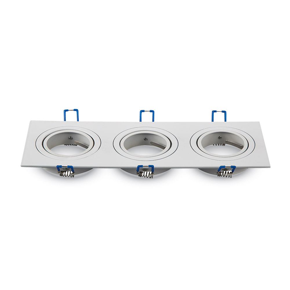 Recessed spot 3xGU10 square, white