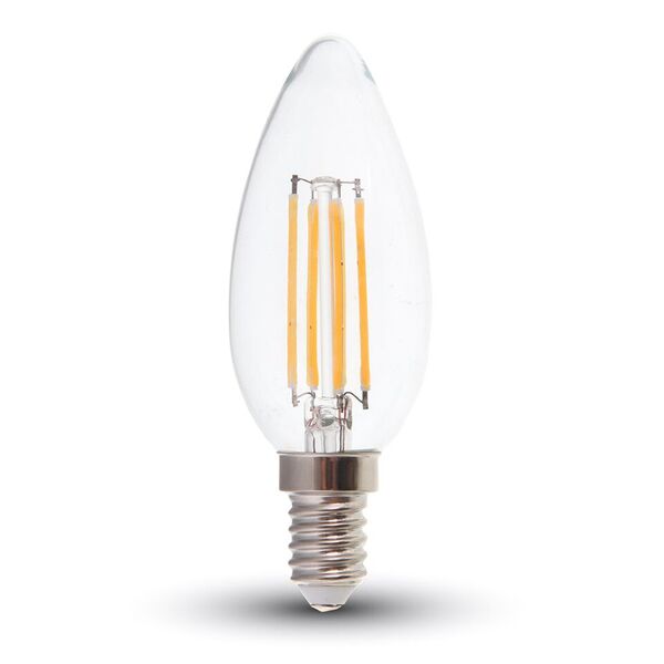 Bec LED lumânare 4W filament E14 2700K, 400lm, 300°