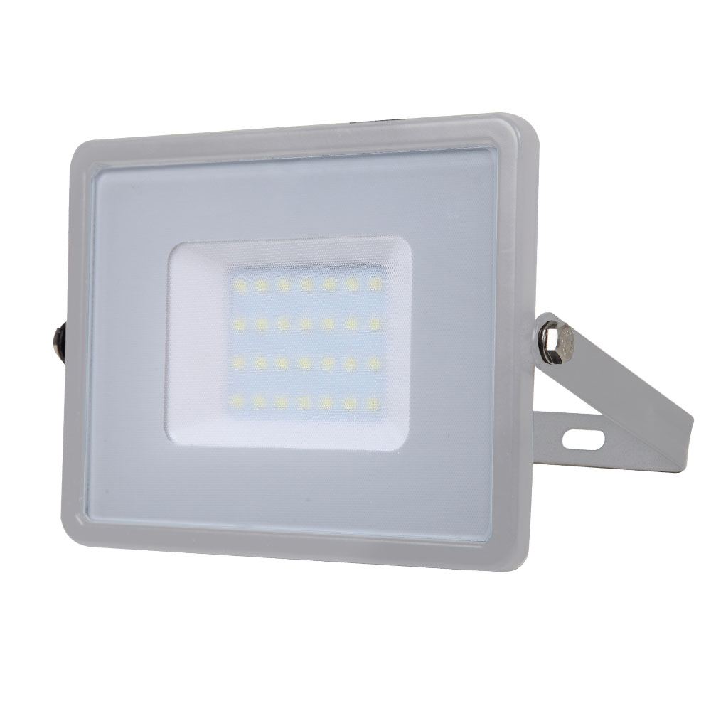 LED Floodlight 30W 2400lm 6400K 220-240V IP65 100° grey