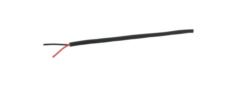 Doppelisoliertes Kabel Mono 2-polig 0,5mm² schwarz