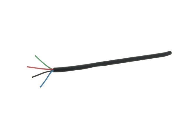 Doppelisoliertes Kabel RGB 4-polig 0,5mm² schwarz