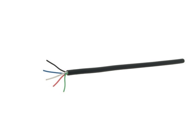 Doppelisoliertes Kabel RGBW 5-polig 0,5mm² schwarz