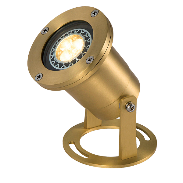 GRF146 UNDERWATER LIGHT 1XGU5.3 POLISH BRASS IP68