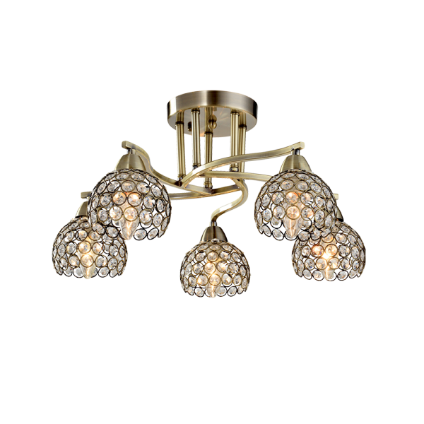 LIZA CHANDELIER 5XE14 ANTIQUE BRASS