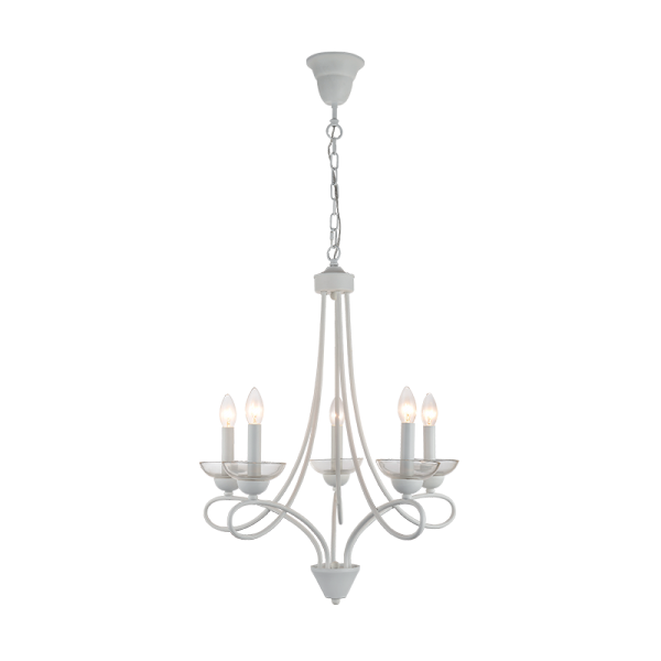 ASHLEY CHANDELIER 5XE14 WHITE