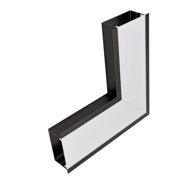 L-CORNER FOR LED PROFILES S77 BLACK RECESSED