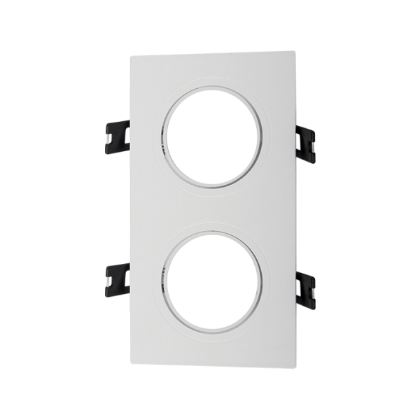 Square. Plastic downlight white double 93x173