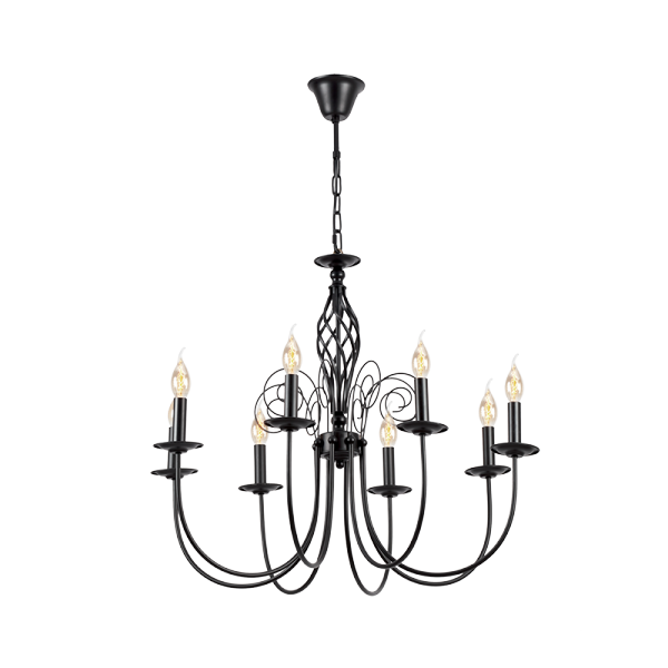 MADISON CHANDELIER 8XE14 BLACK