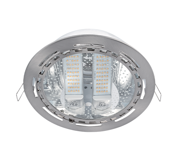 GL 210+LED PLC LAMP 2X15W 4000K-4300K SATIN NICKEL