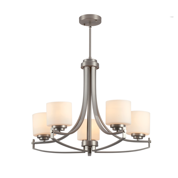 ERIN CHANDELIER 5XE27 SATIN NICKEL