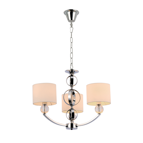 MAYA CHANDELIER 3XE27 CHROME D600X480mm