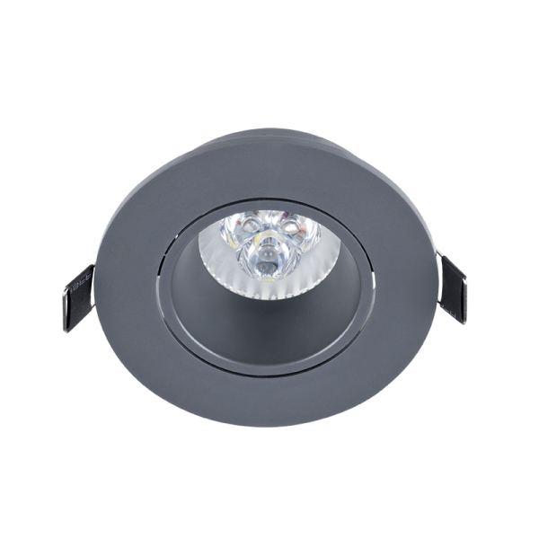 LED PLASTIC ROUND DOWNLIGHT LED3X2W 6400K GREY