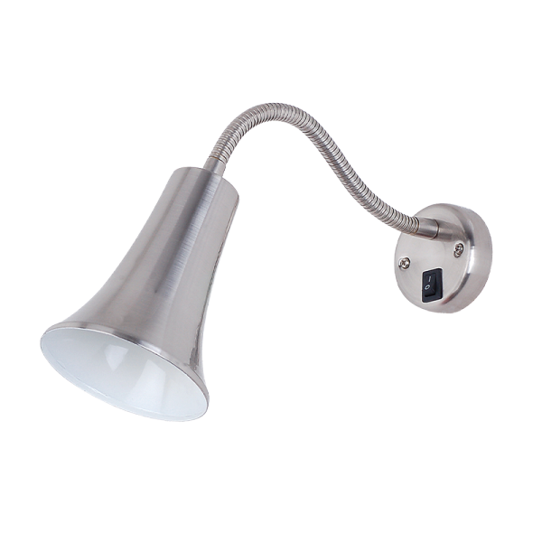 SAM WALL LAMP 1XE27 SATIN NICKEL WITH SWITCH