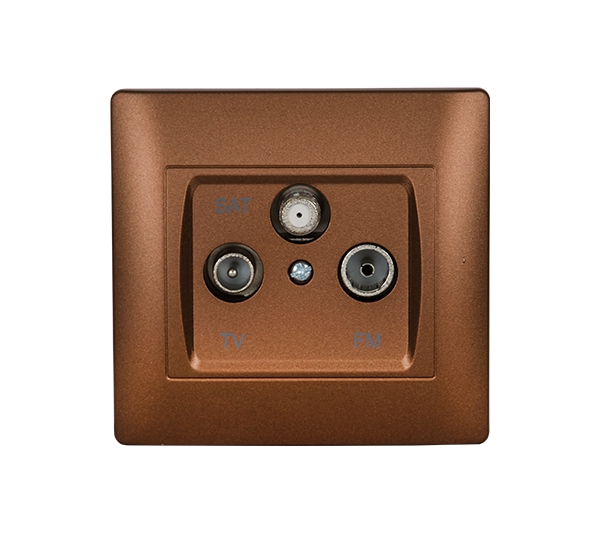 ELMARK RHYME TV+FM+SAT SOCKET COFFEE METALLIC