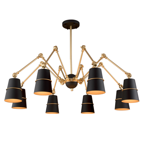 SPIDER CHANDELIER 8XE27 BLACK