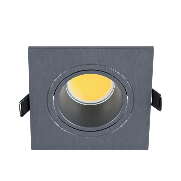 LED PL. SQUARE DOWNLIGHT LEDCOB 7W 2700K GREY