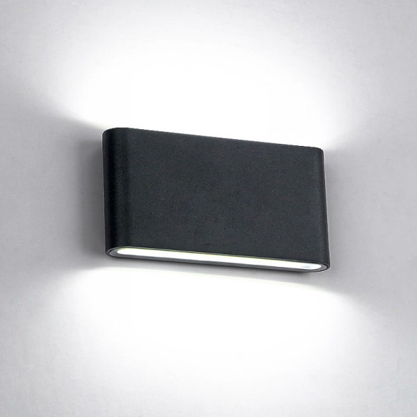 LED WALL LIGHT ROUNDED 2*6W 4000K IP65 BLACK