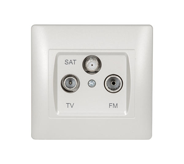 ELMARK RHYME TV+FM+SAT SOCKET WHITE METALLIC