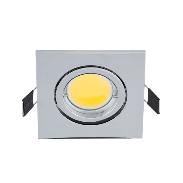 LED METAL SQUARE DOWNLIGHT LEDCOB 7W 4000K CHROME