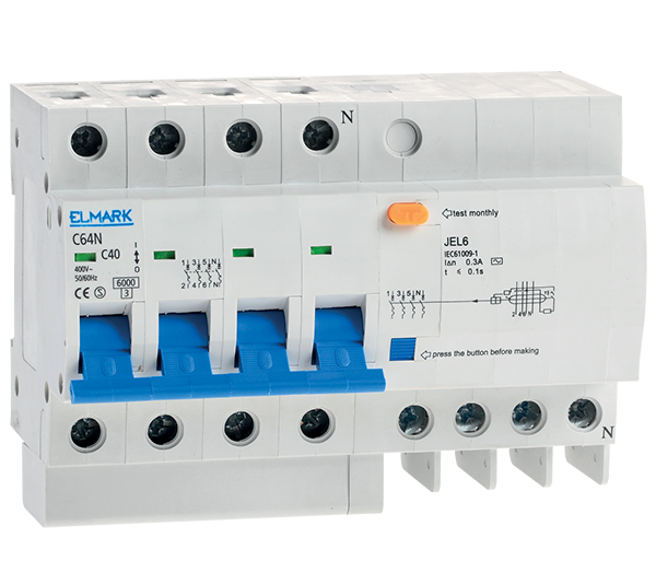 COMB. RES. CURRENT DEVICE JEL6 C50 3P+N 50A/100m