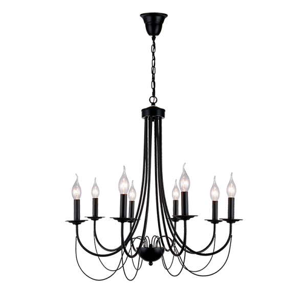 ANGELA CHANDELIER 8XE14 BLACK