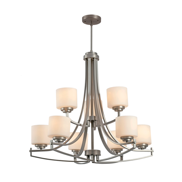 ERIN CHANDELIER 9XE27 SATIN NICKEL