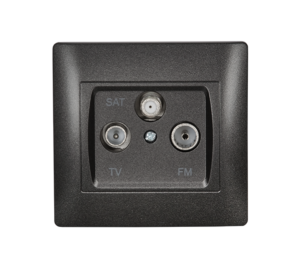 ELMARK RHYME TV+FM+SAT SOCKET GRAPHITE METALLIC