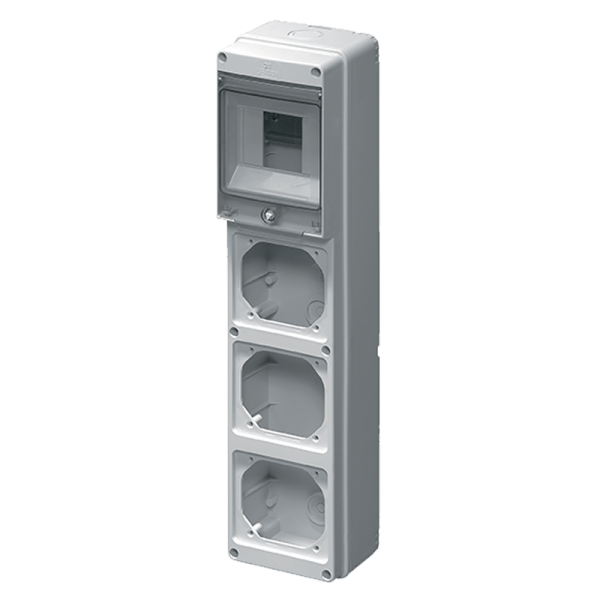 Industrial board for 3 vertical sockets, 4 mod