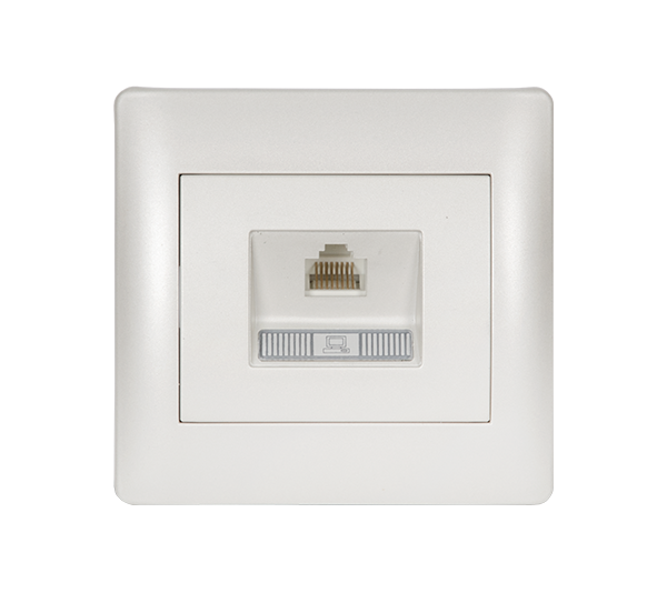 ELMARK RHYME COMPUTER SOCKET (CAT6e) WHITE METALLI